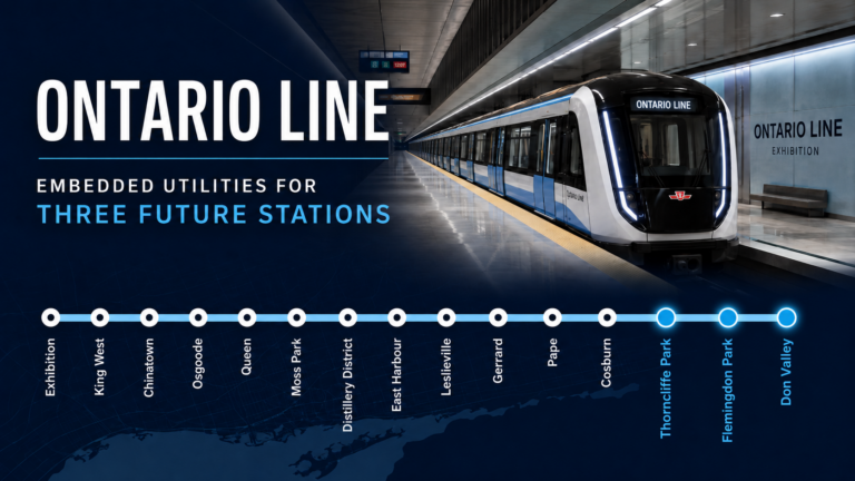 Ontario Line – Embedded Utilities for three Future Stations